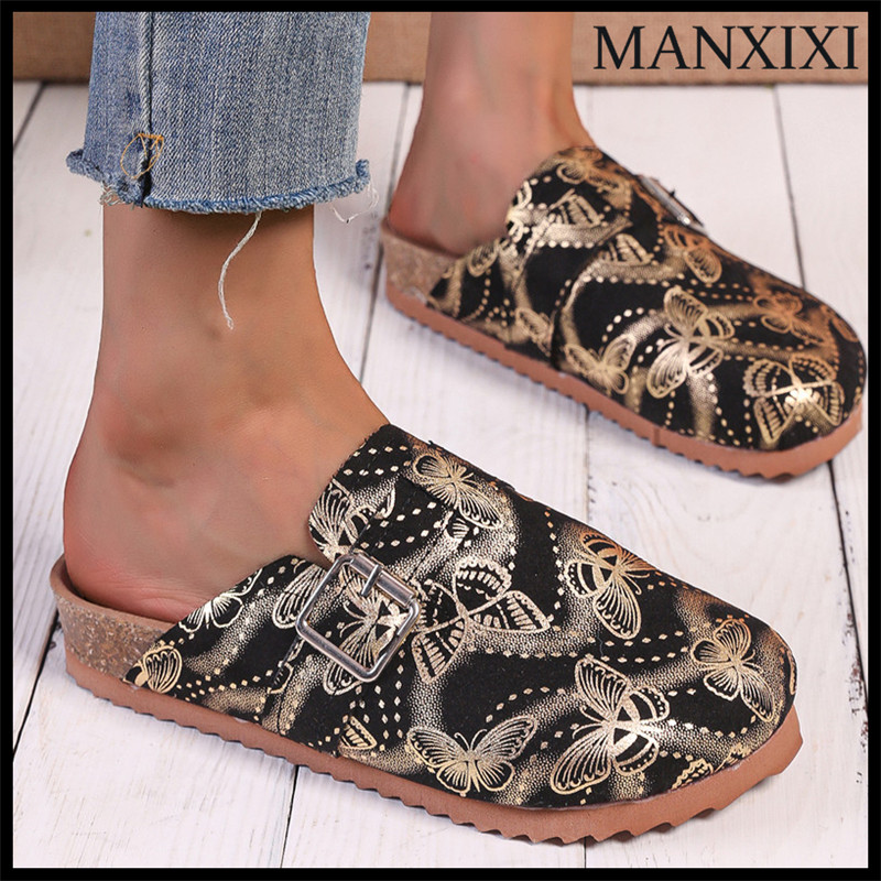 MANXIXI Fashion Women  Beautiful Butterfly Pattern Mules Flat Sandals (36-43 Size) - ยี่ห้อ MANXIXI ราคา 472 บาท*ส่งฟรี