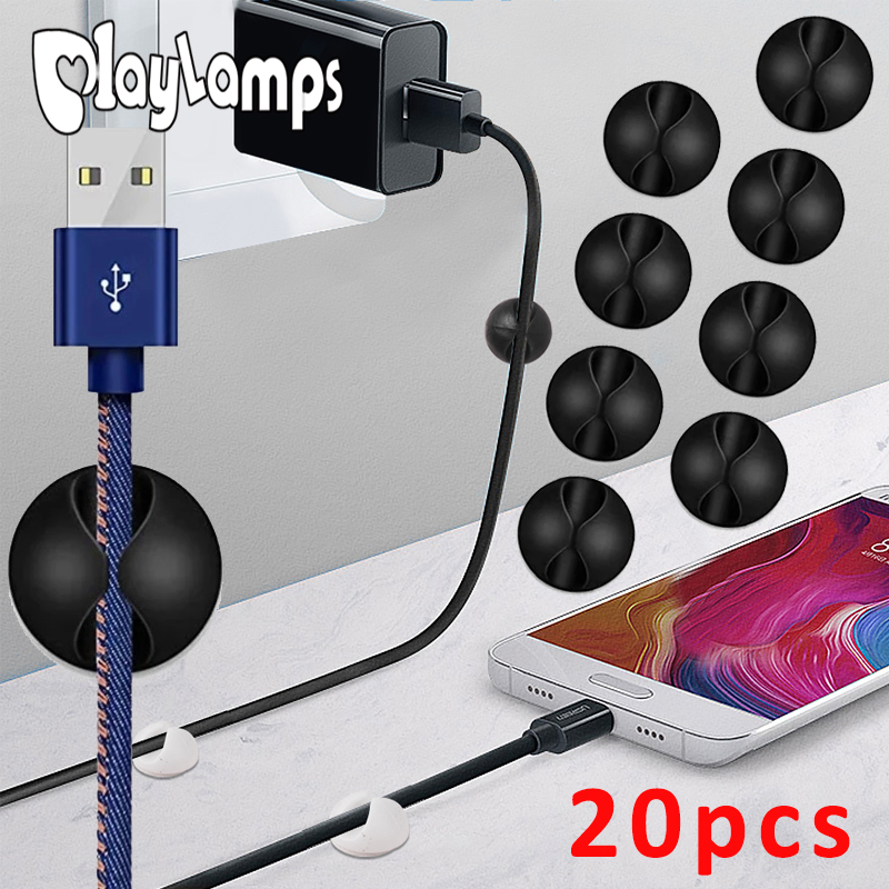 Dụng cụ sắp xếp cáp trên xe hơi mới dụng cụ cuộn dây cáp usb bằng silicon kẹp quản lý cáp linh hoạt cho giá đỡ tai nghe chuột