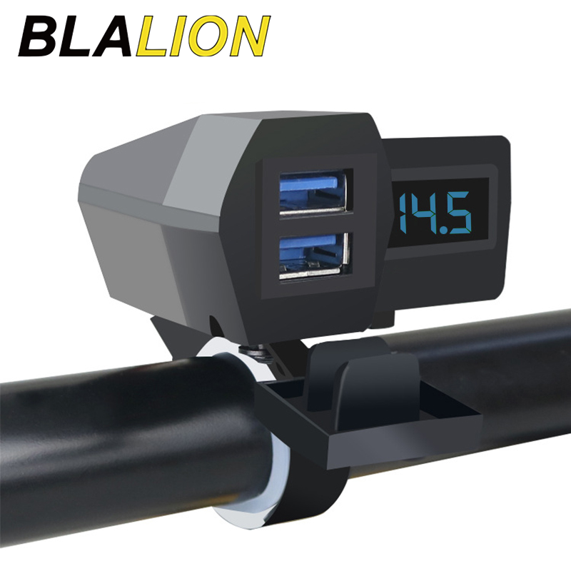 Sạc USB blalion cho xe máy xe máy vôn kế kỹ thuật số bộ sạc xe máy xe máy bộ sạc điện thoại di động 2 USB 3.1A