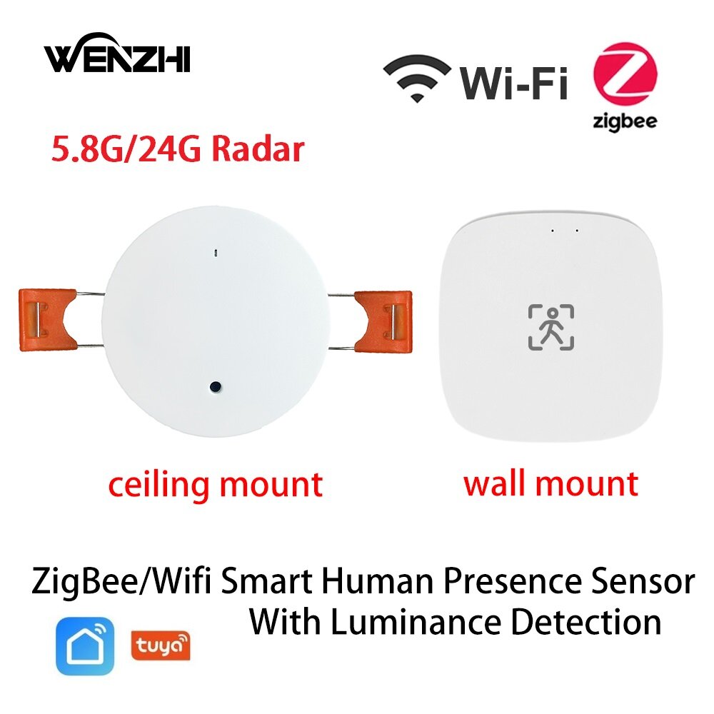 Zigbee Wifi mmwave cảm biến chuyển động hiện diện của con người với độ sáng/Phát hiện khoảng cách 5/110/220V tuya cuộc sống thông minh tự động hóa nhà