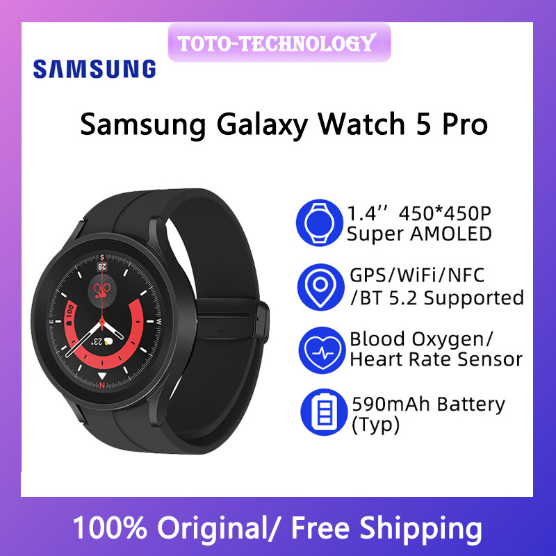 Samsung Galaxy Watch 5 Pro 45mm Smart Watch 1.4'' Super AMOLED Screen Blood Oxygen Heart Rate Measure 590mAh Battery GPS