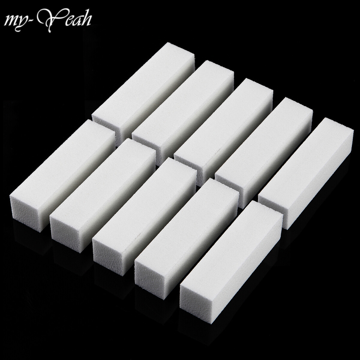myyeah 5/10Pcs Trắng Nail Art Buffer Khối Sanding Đánh Bóng Miếng Bọt Biển, Giũa Móng Tay, Dụng Cụ Mài Móng Tay Đánh Bóng Ngón Chân Móng Tay