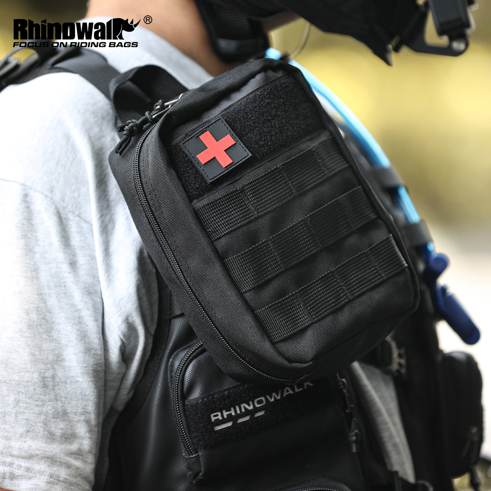 Rhinowalk Motorcycle Molle Medical Pouch Protable EMT First Aid Pouch Tool Bag Medical Supplies Storage Bag Rip-Away IFAK Tactical Utility Pouch Outdoor (Bag Only)