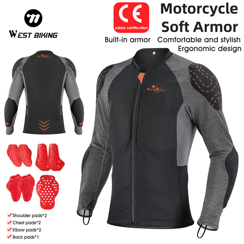 WEST BIKING Motorcycle Soft Armor Jacket Summer Breathable Cycling Jersey CE Certified Motorcross Racing Bike Protective Gear ราคา 4,325 บาท*ส่งฟรี