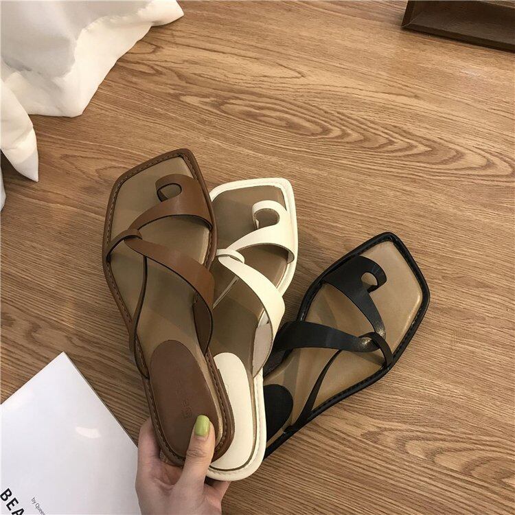 Girls slippers set toe slippers female summer non-slip flat shoes Korean version outside wear fashion casual comfortable cool drag