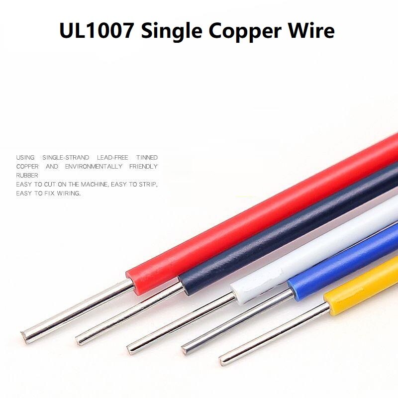 Ul1007 26awg duy nhất dây đồng strand lõi dây điện tử bảo vệ môi trường bạc đồng đóng hộp cáp-5/20meter