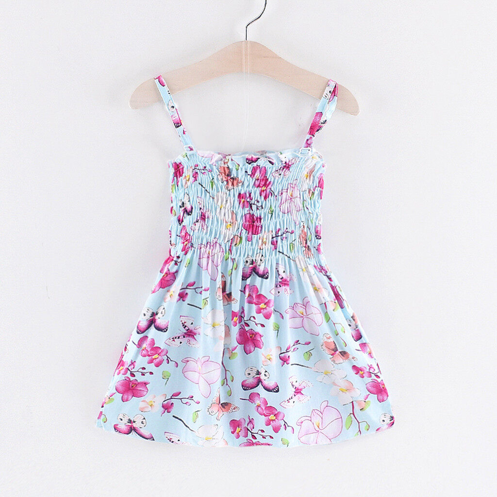NEW Size 4-5 Years Girls Dress 100% Cotton Butterfly Print Sky Blue ...