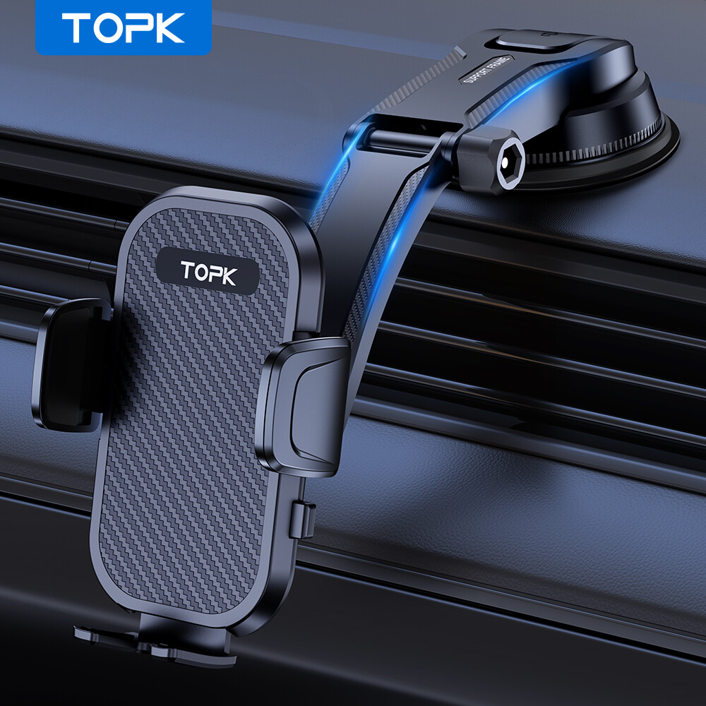 Bảng điều khiển giá đỡ điện thoại cho xe hơi topk, Nâng cấp điều chỉnh theo chiều ngang và chiều dọc Giá đỡ điện thoại di động cho xe bảng điều khiển tương thích với tất cả điện thoại