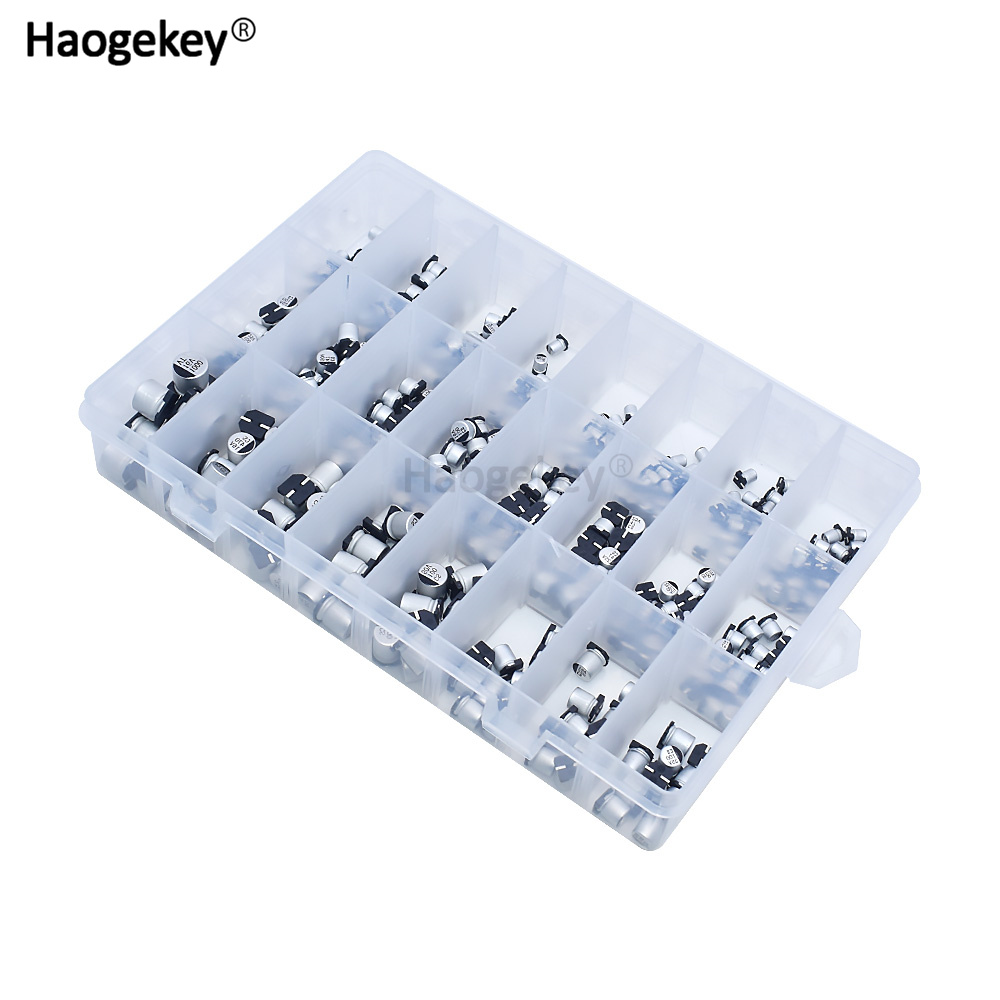 400 cái 1uf ~ 1000uf 6.3v-50v 24value nhôm nhôm tụ điện điện bộ combo + hộp