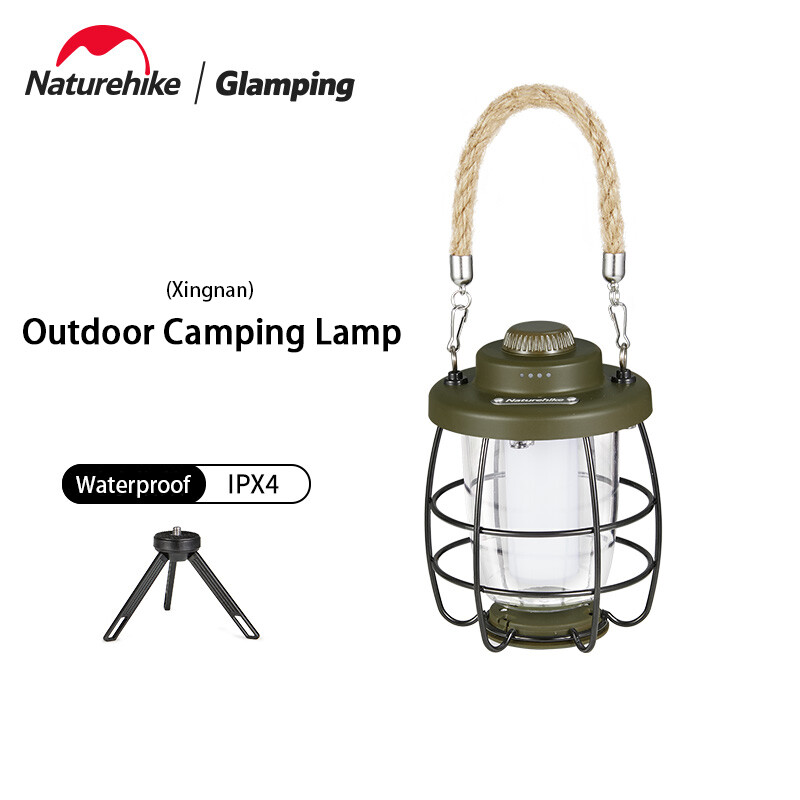Naturehike đèn cắm trại đèn treo lều di động ipx4 270g siêu nhẹ sạc khẩn cấp ngoài trời sạc type-c kèm giá ba chân