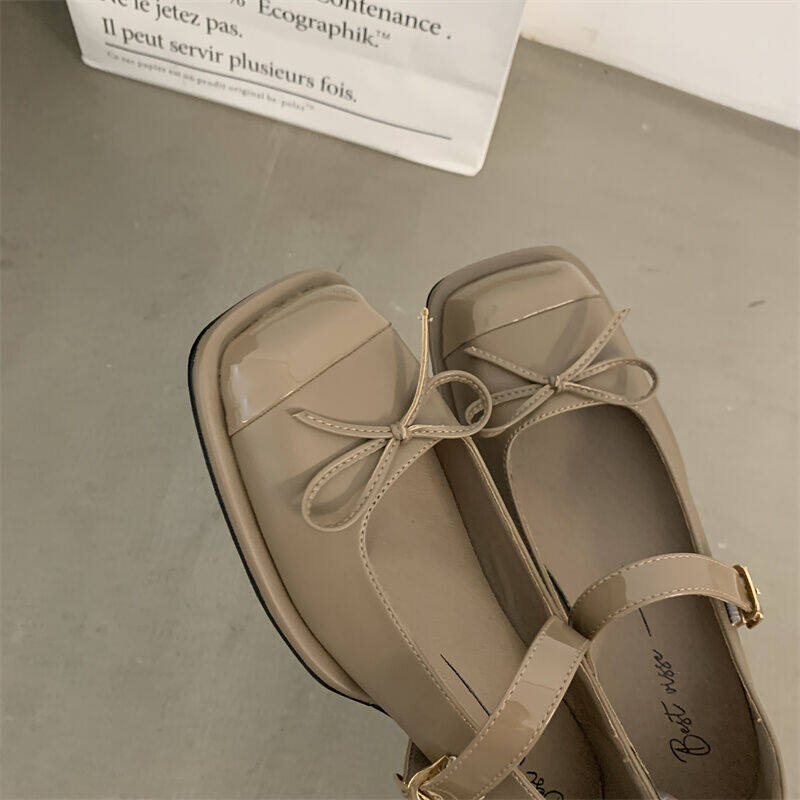Giày Một Lớp Mẫu Mới Xuân Hè Gót Thấp Miệng Nông Giày Nữ Quai Ngang Mary Jane Năm 2022 Giày Thời Trang Phong Cách Dịu Dàng Ngọt Ngào 13