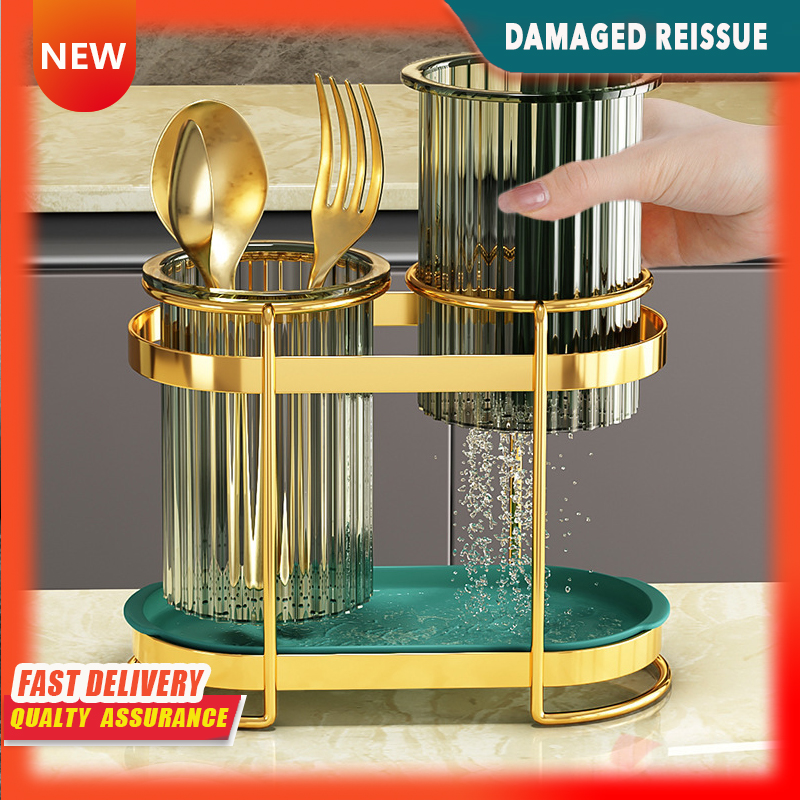 Gambar Household Countertop Chopsticks Tube Storage Rack Integrated Kitchen Supplies Storage Rack