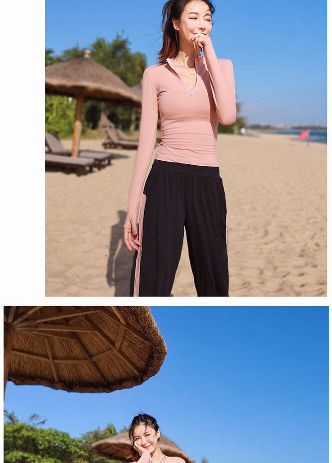 SUPERFLOWER Frauen Sport Shirts Einfarbig Reißverschluss Hohe Elastische Gym Yoga Top Atmungsaktive Langarm Sexy T-Shirts_voghion.com