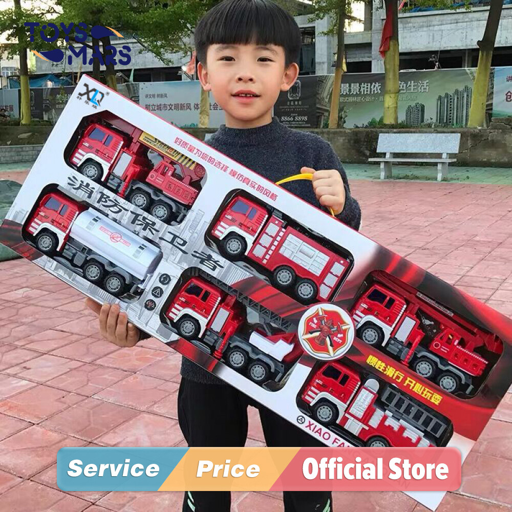 LazToy Bộ Đồ Chơi Xe Cứu Hỏa Cho Trẻ Em 2 3 4 6 Chiếc Đồ Chơi Xe Cứu Hỏa Xe Tải Chống Rơi Cỡ Lớn Đồ Chơi Xe Tải Kỹ Thuật Phun Nước Thang Nâng Cho Bé Trai Bé Gái 2 3 4 5 6 7 8 9 10 Tuổi Sinh Nhật Ý Tưởng Quà Tặng