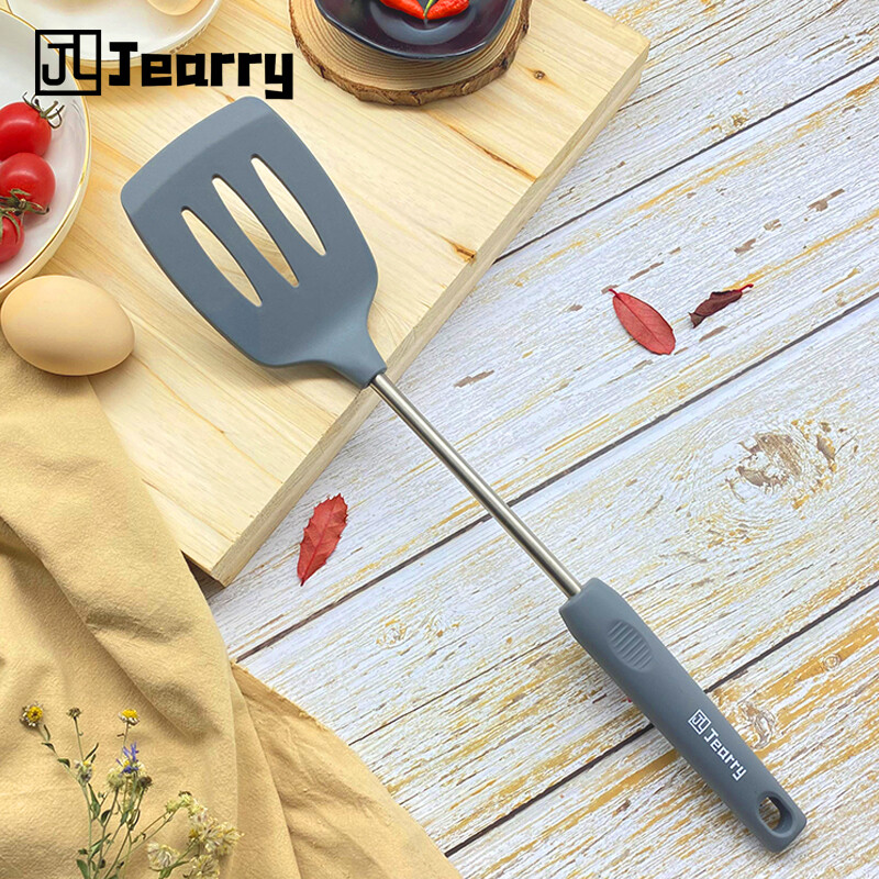Jearry Nồi Xoay Có Rãnh Không Biến Dạng Bảo Vệ Công Cụ Nấu Ăn, Thìa, Chịu Nhiệt Độ Cao Bếp Chiên Cá Bằng Silicon