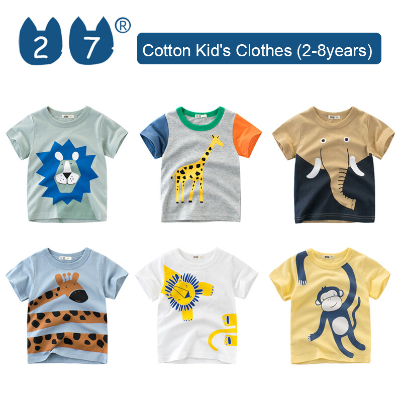 27Kids Store Child's Short Sleeve T-shirt Baby Boys Girls (1Y-8Y) 2023 for kids boys Summer ราคา 156 บาท*ส่งฟรี