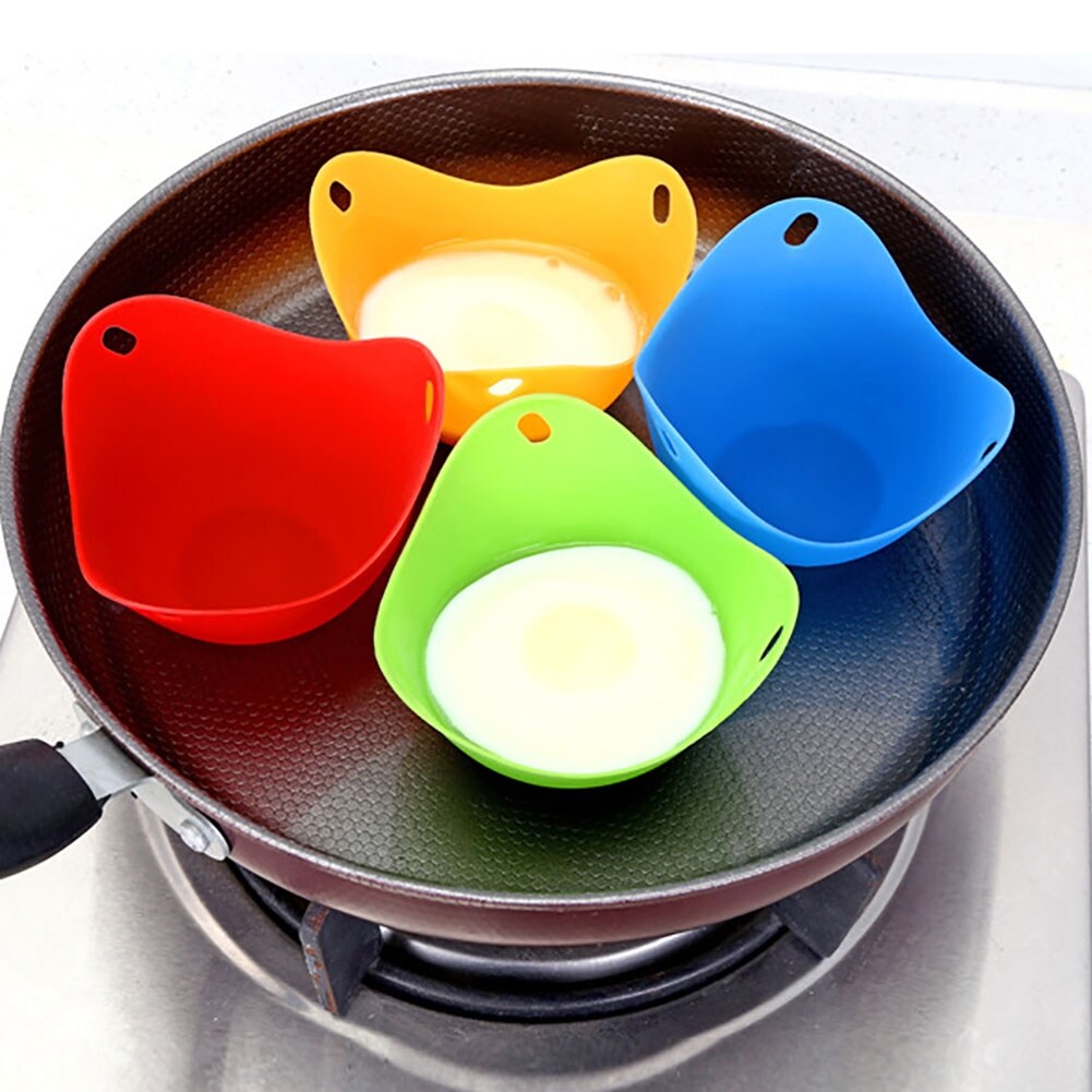 Gambar 1pc 4pcs Silicone Egg Poacher Pods Poaching Pan Mold Kitchen Tool Accessory Cook Gadget Kitchen Accessories Egg Cooking Tools