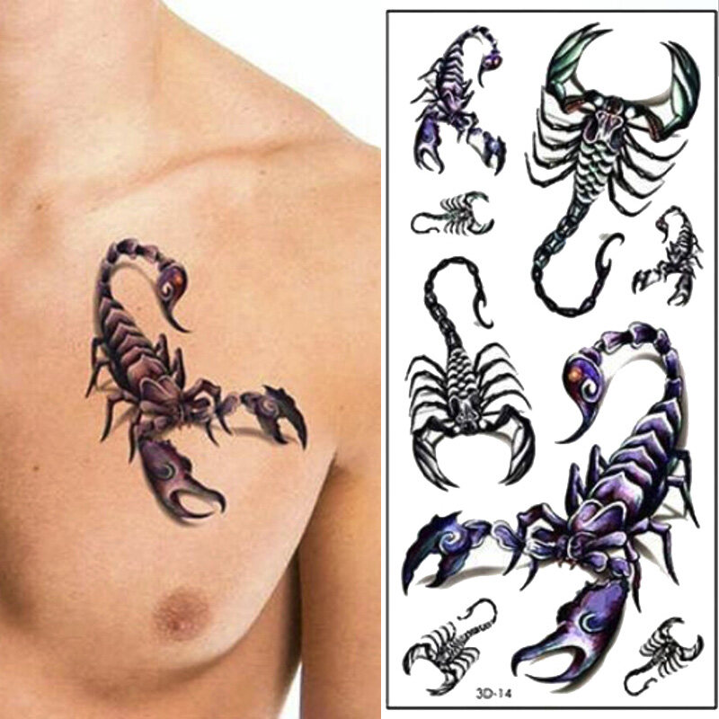 Miss Lan Men Fashion Cool Funny 3D Scorpion King Temporary Waterproof Tattoo  Sticker | Lazada PH