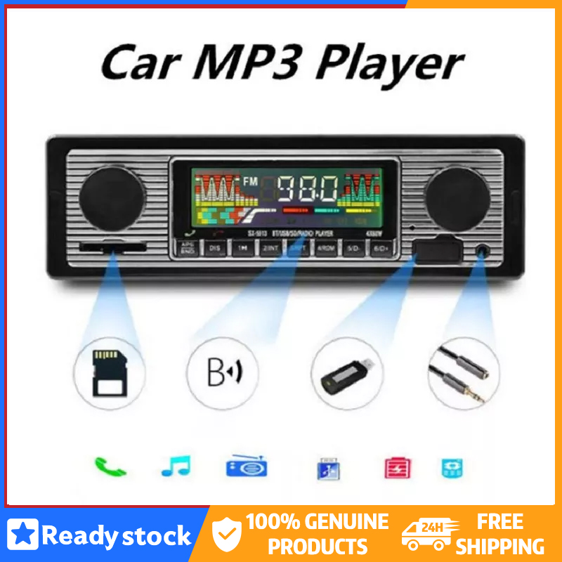 Đài phát thanh xe hơi ô tô bluetooth âm thanh nổi xe hơi máy phát đa phương tiện mp3 không dây cổ điển máy phát âm thanh nổi cổ điển aux usb fm 12v