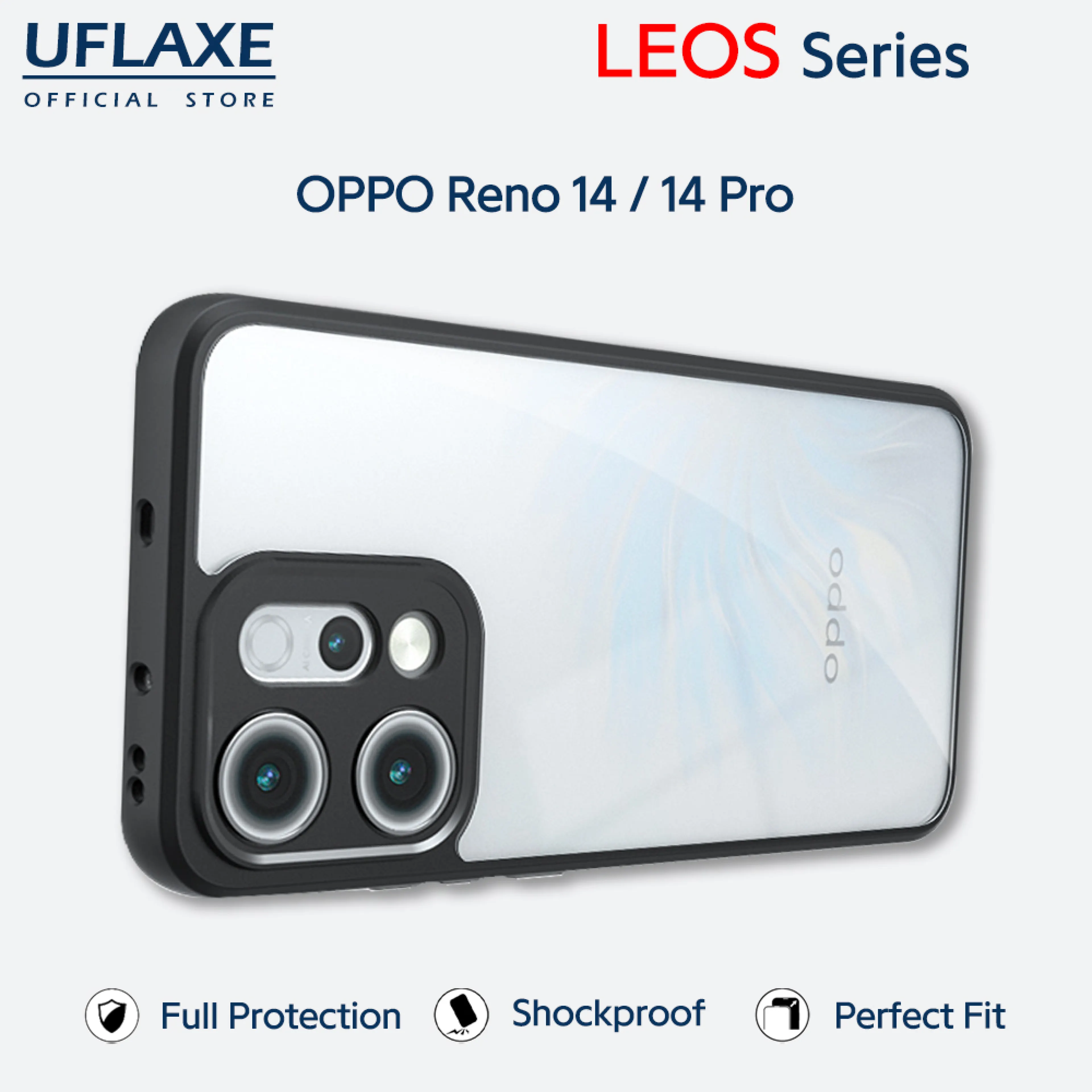 UFLAXE LEOS - For OPPO Reno 14 / Reno 14 Pro Case - Matte Clear Shockproof Hard Case | Anti-Yellowing Anti-Fingerprint Durable Phone Case