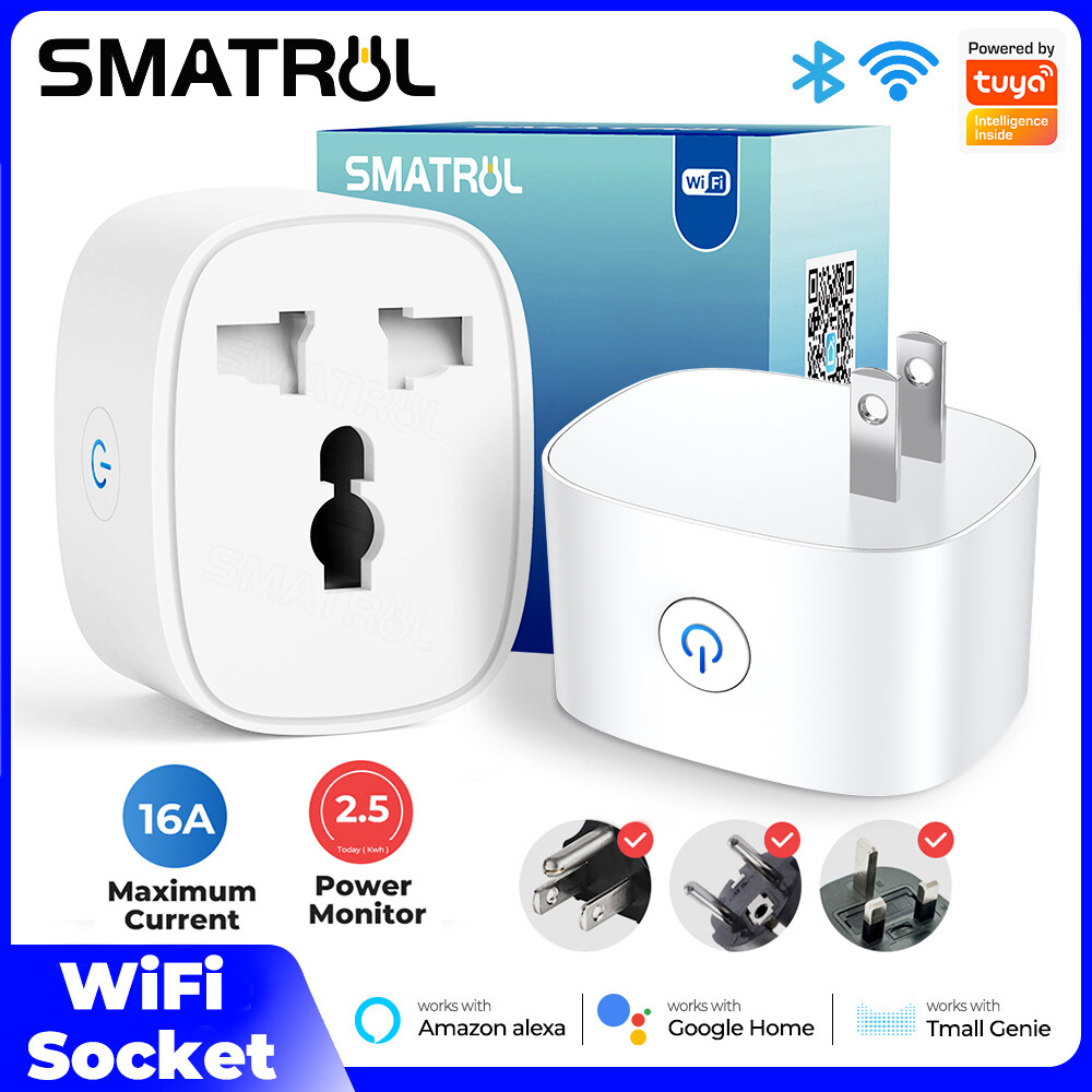 SMATRUL Ổ Cắm Thông Minh Smartlife /Tuya Wifi Thông Dụng Bộ Chuyển Đổi Ổ Cắm Từ Mỹ Sang EU Anh AU Ổ Cắm Điện Ứng Dụng Cuộc Sống Thông Minh Điều Khiển Từ Xa Hỗ Trợ Hẹn Giờ Cho Google Home Alexa Tmall Genie