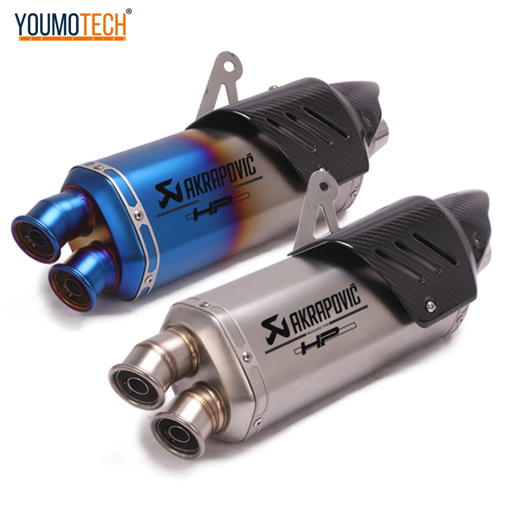 2 Inches Inlet Motorcycle Exhaust Muffler Pipe Exhaust Canister Tail PIPE Vent Pipe Dual Outlet Power End Pipe DB Killer Universal For DUKE790 ADV350 CB300R NINJA400 GSX600 x-adv750 FORZA350 RC200 CFmoto 450sr 650nk ninja zx-4rr etc ราคา 2,905 บาท*ส่งฟรี