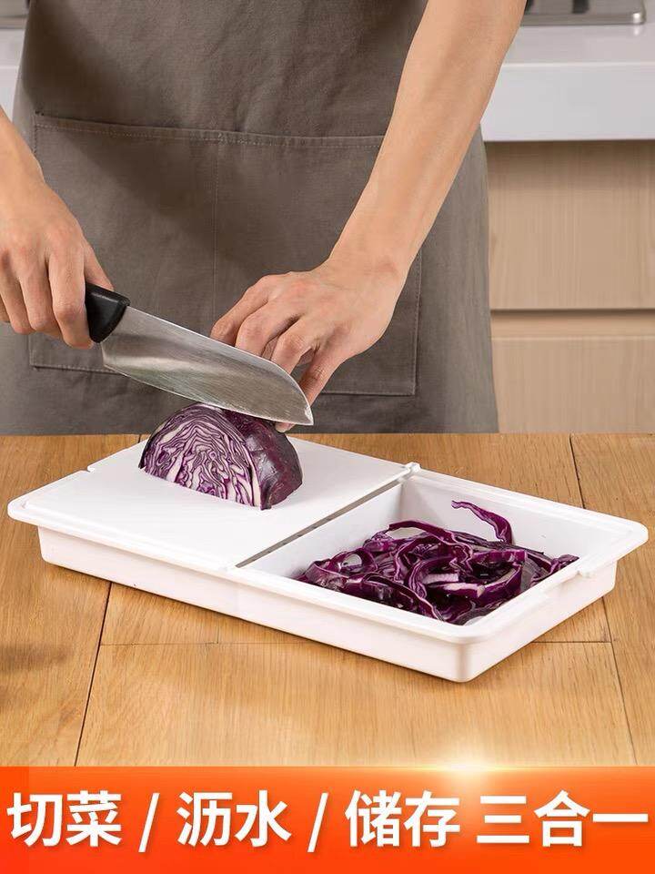 Gambar Japan Chopping Board Flip 3in1 Function Multifunction Kitchen Anti Mold Antibacterial Fruits Cutting Cut Foldable ???? Utensils Preparation Raw Food Delicatessen