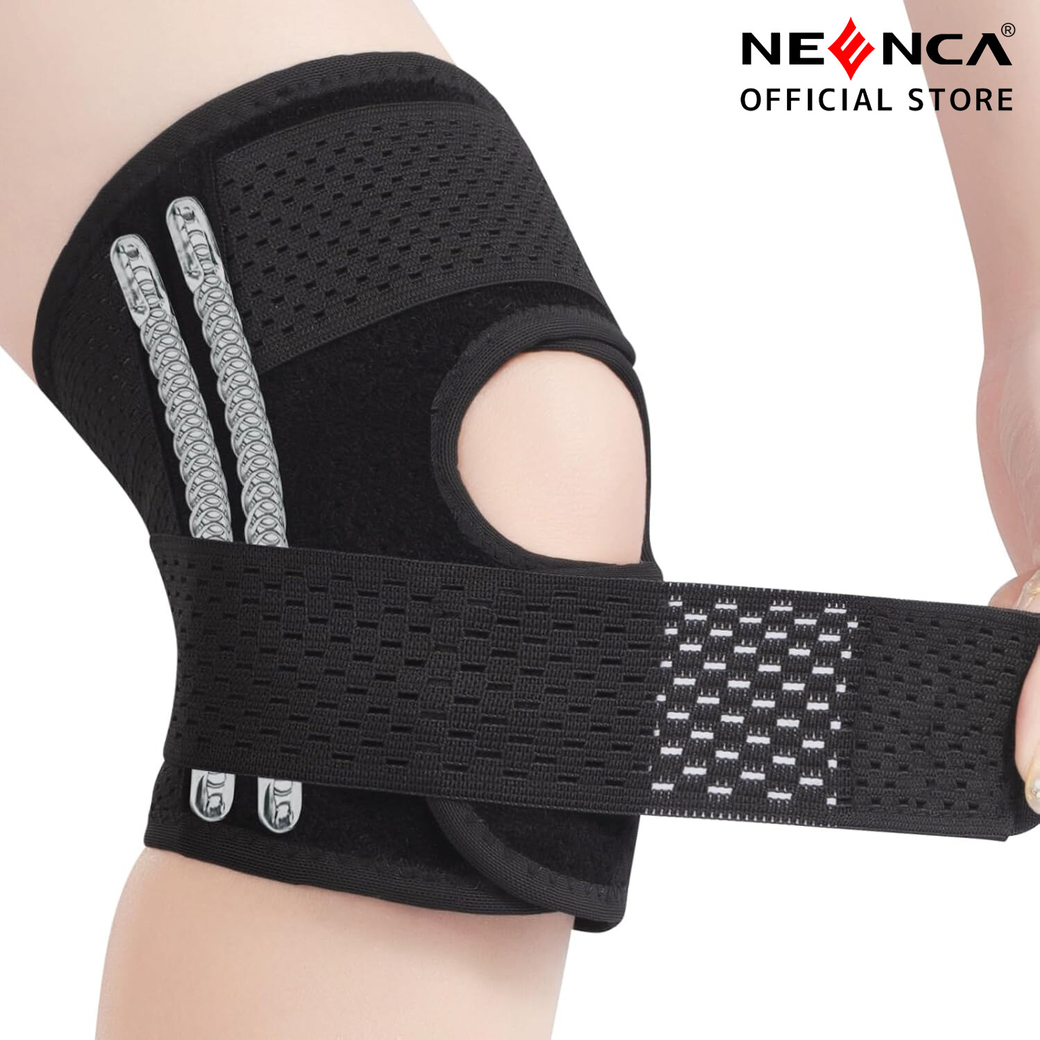 Neenca Băng Băng cố định gối với 4 cân bằng hai bên làm giảm meniscal rách đầu gối painarthritis giảm đau khớp reathable lưới bảo vệ đầu gối