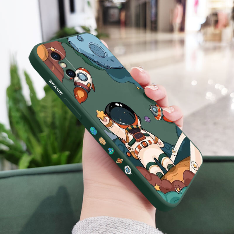 Ốp lưng Này phi hành gia IPhone X XS XR Max 8 7 6 6S Plus SE 2020 2022 Cảm giác thoải mái Silicone lỏng vỏ điện thoại