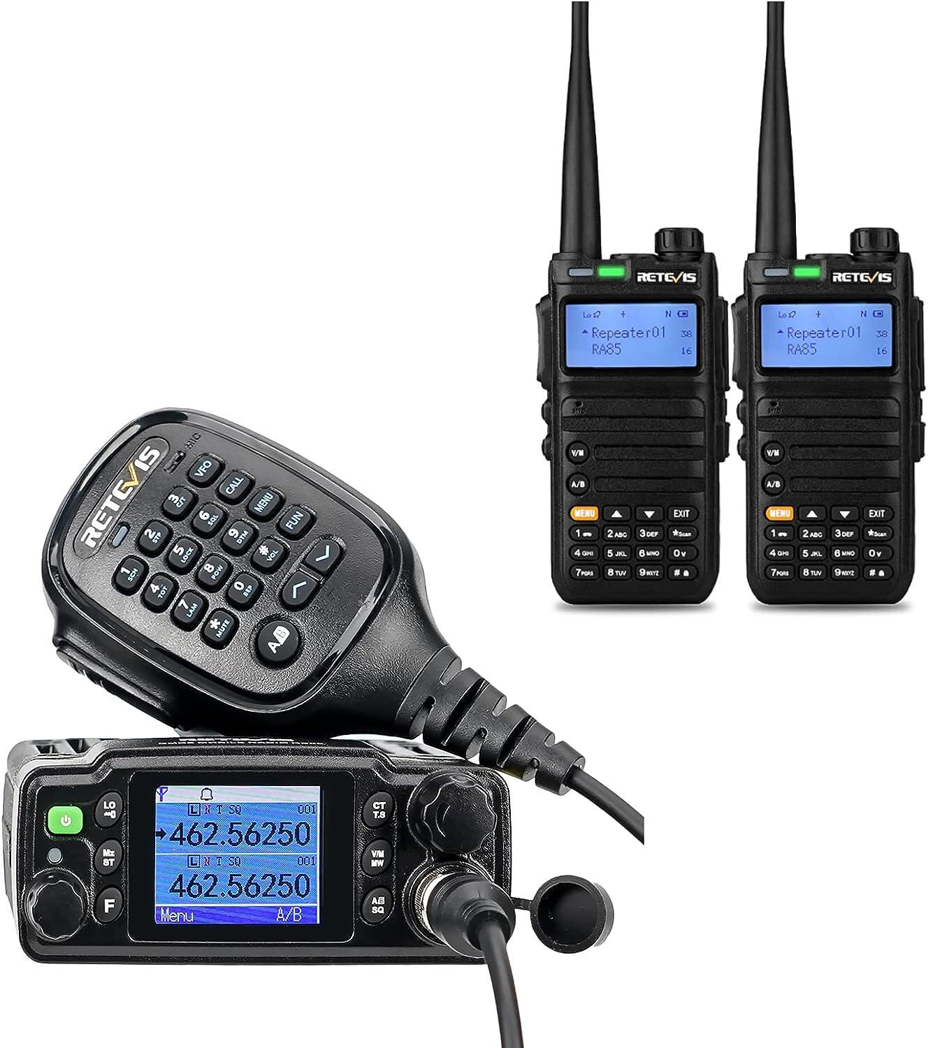 Retevis GMRS Radio Communication Solutions, RB86 Mobile Car Transceiver NOAA IP67 Waterproof (1 Pack) with RA85 Handheld Rechargeable 2 Way Radio(2 Pack), Long Range Communication Kit ราคา 9,079 บาท*ส่งฟรี