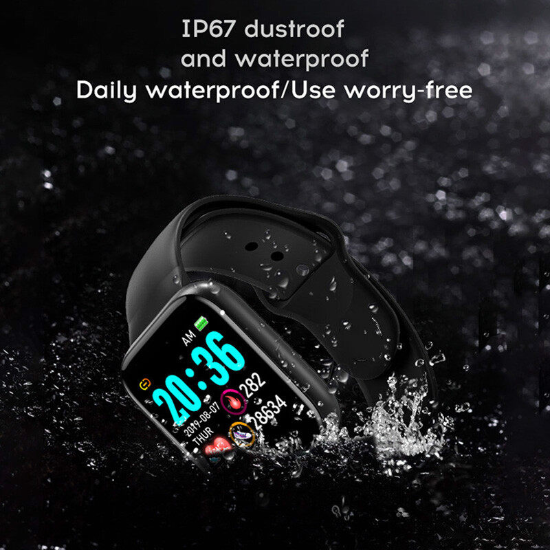 Free Strap 100% Original Y68 Đồng Hồ Thông Minh Bluetooth Không Thấm Nước Tập Thể Dục Huyết Áp Tracker Máy Theo Dõi Nhịp Tim D20 Smartwatch Đối Với Apple IOS Android 9