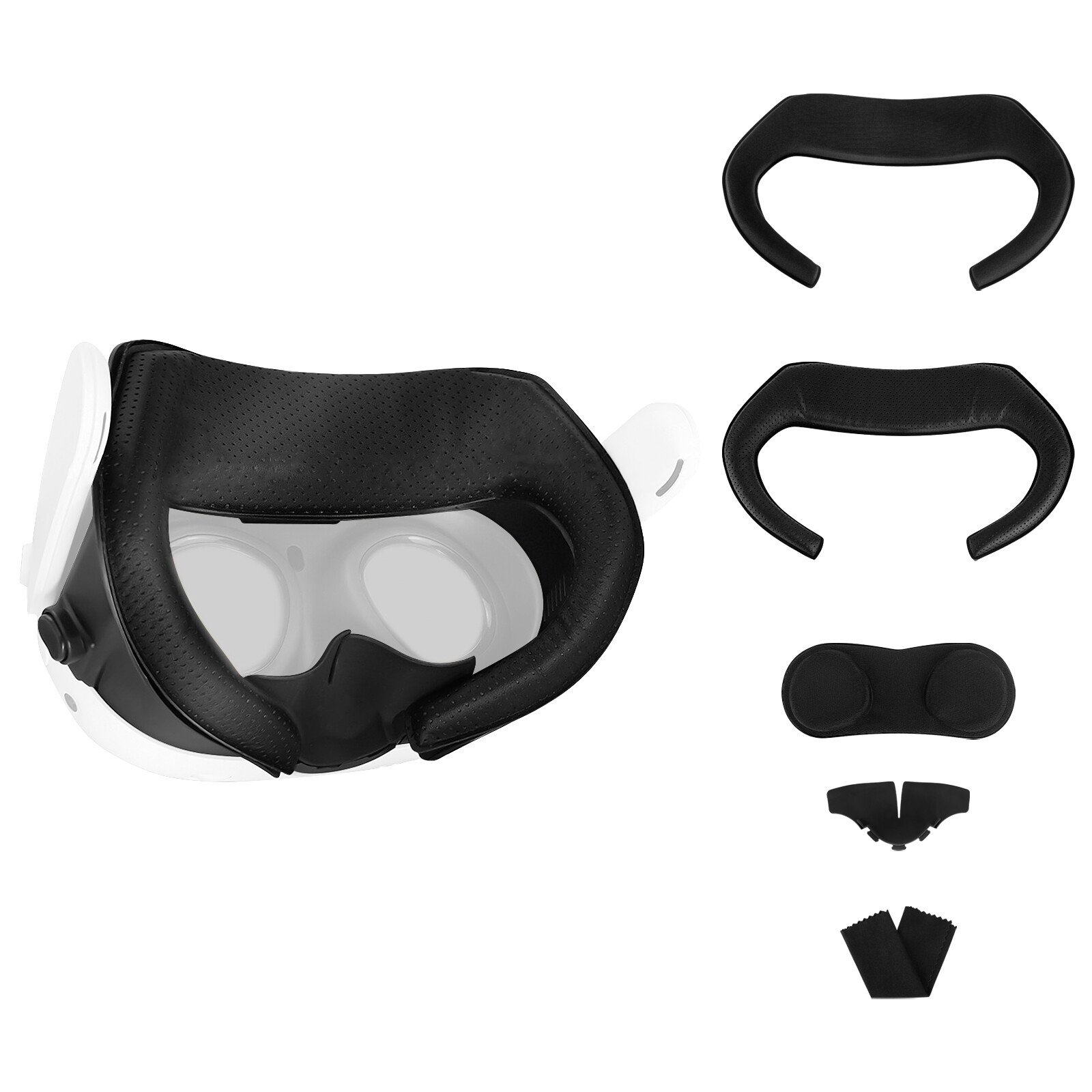 Geekria VR Upgraded Facial Interface & Face Cover Pad for Meta Quest 3, Sweat-Proof PU Foam Cushion, Accessory Set with Anti-Leakage Light Nose Pad and Lens Protector (Black) - ยี่ห้อ Geekria ราคา 804 บาท*ส่งฟรี