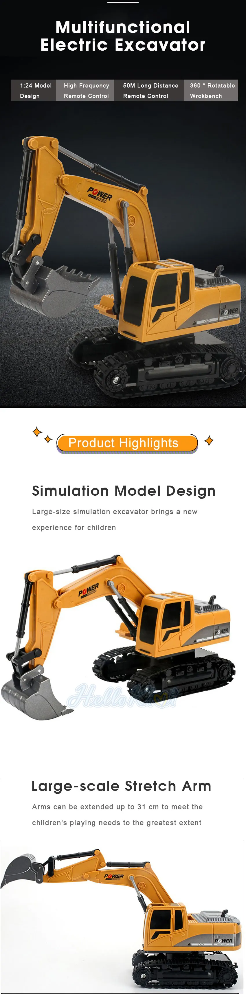 large scale rc construction equipment