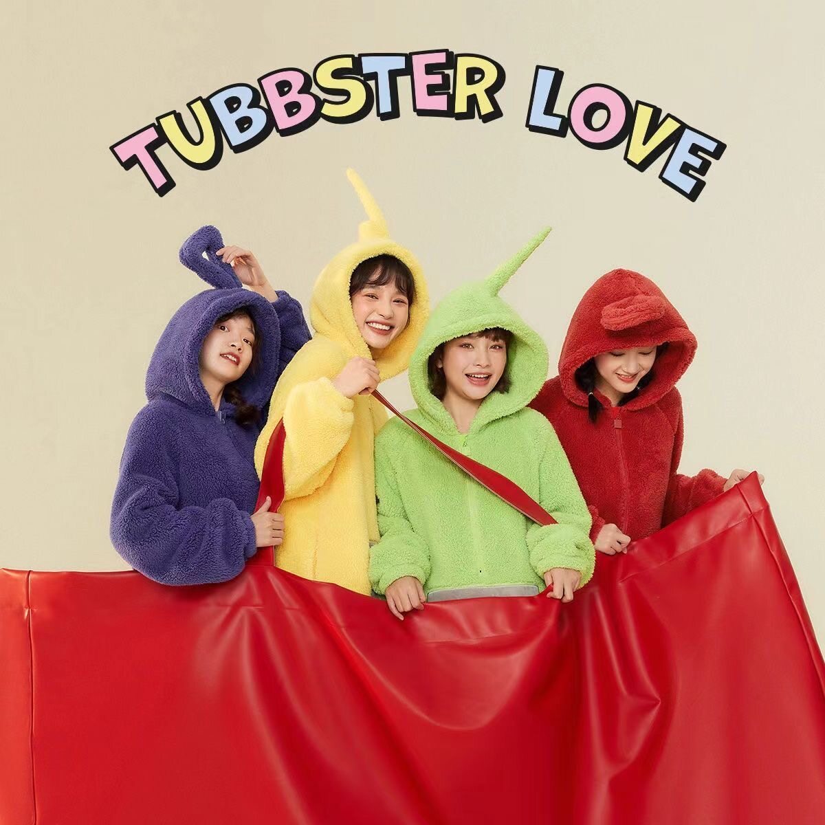 Teletubbies Costume Adult Unisex Pajamas Animal Sleepwear Jumpsuit Plush Velvet couple