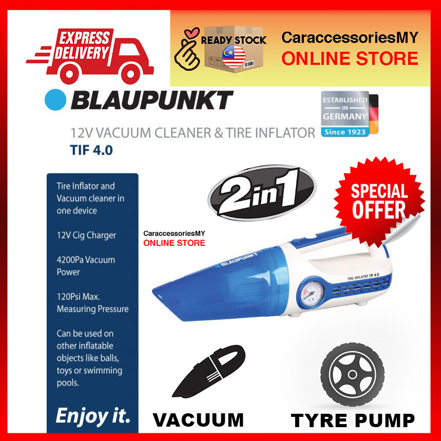 Blaupunkt car vacuum cleaner tyre inflator tire air pressure pump