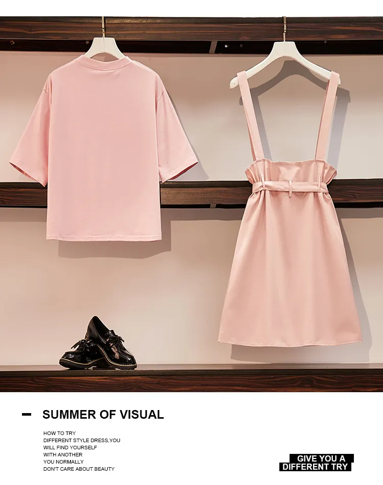 pink overall dress plus size