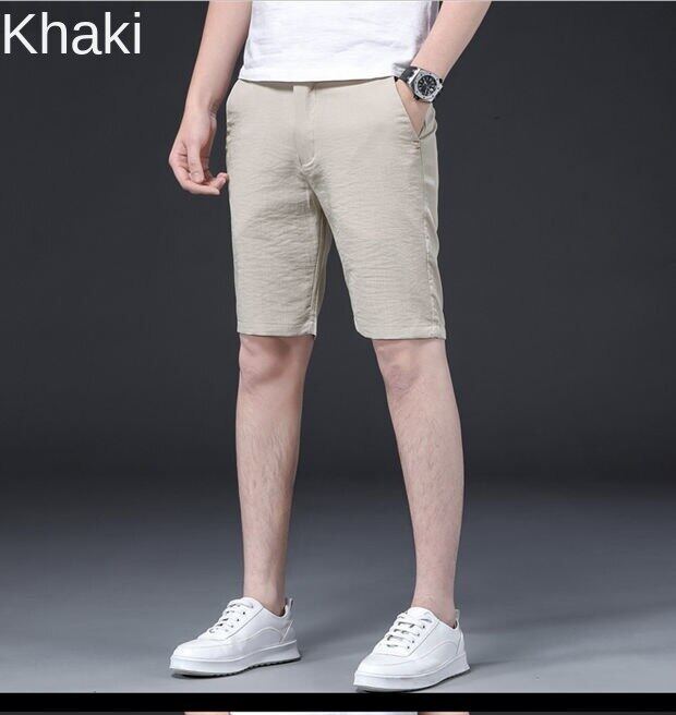 Summer ice silk thin five-point sports casual shorts cropped trousers for men latest Korean style trendy loose all-match