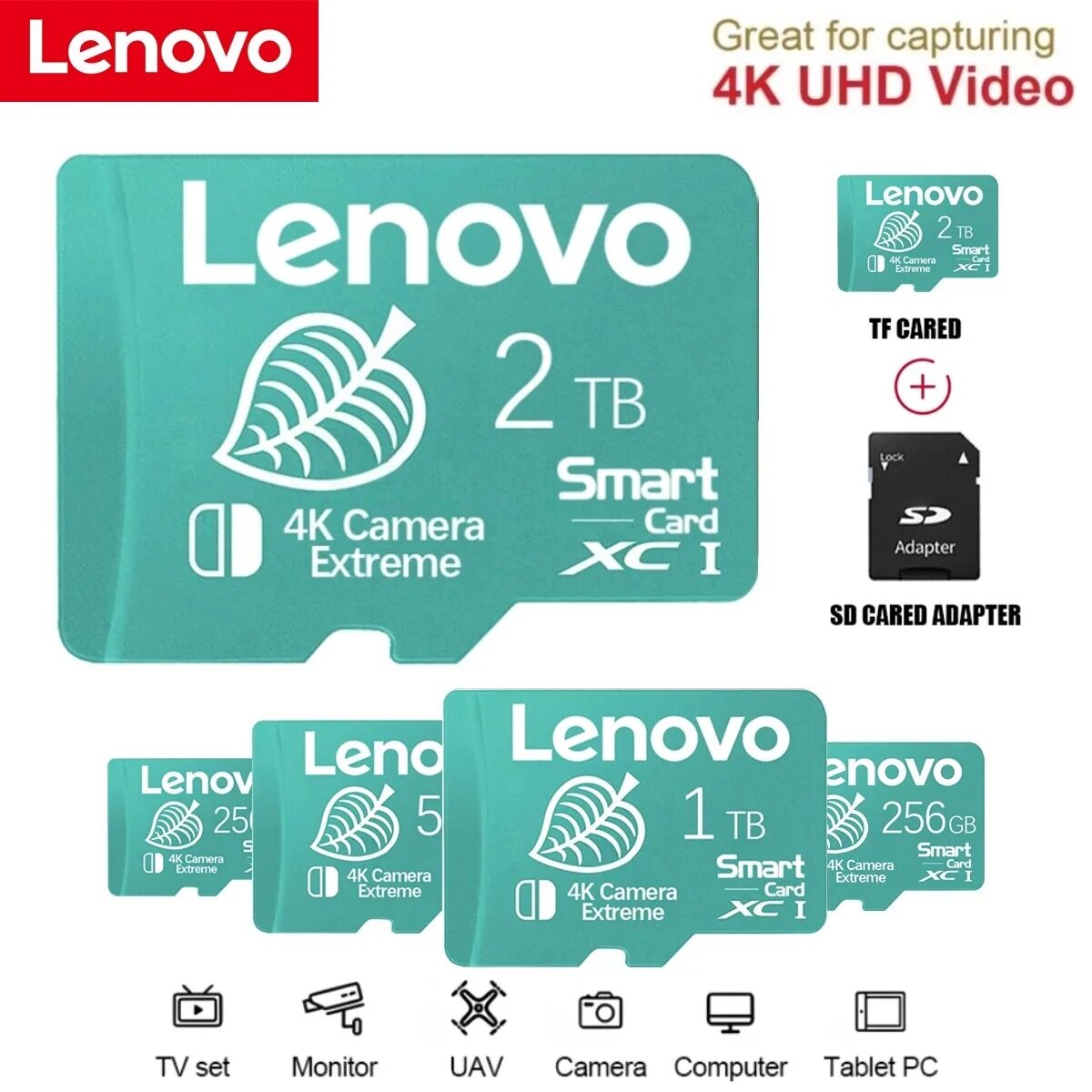 Lenovo 128GB-2000GB A2 U3 Micro TF SD Card High Speed MLC TF Card For Nintendo Switch PS4 Games ราคา 147 บาท*ส่งฟรี