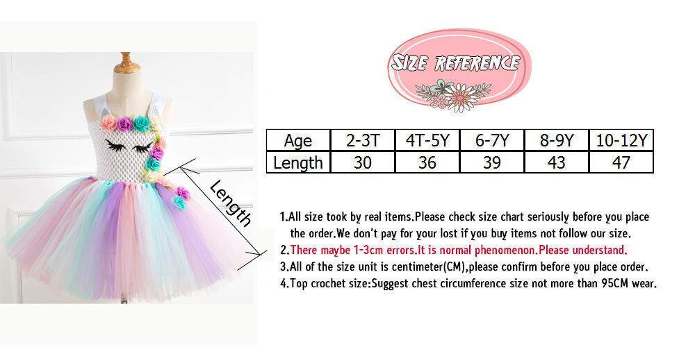 Tutu Dress Length Chart