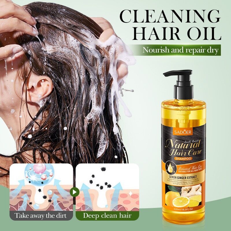 Lemon Ginger Shampoo 520ml SADOER Smooth Nourishing Cleansing Shampoo