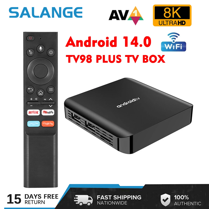 Salange Bộ giải mã TV thông minh Android 14 H313 1GB 8GB 2GB 16GB AV1 8K kép Wifi 6 tv98 cộng với Set Top Box TV phương tiện truyền thông Máy nghe nhạc TV Box