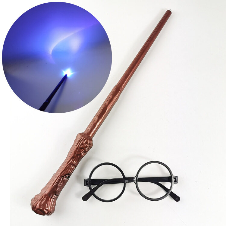 Harry Potter Magic Wand & Glasses Glowing Sound Wand Kids Cosplay Props