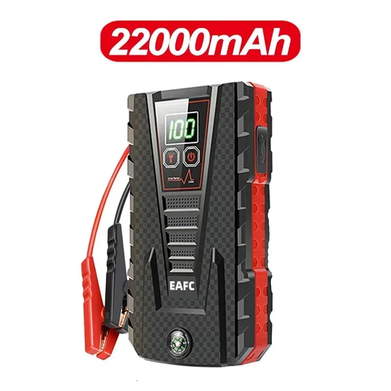 Eafc 22000mAh Bộ kích hoạt động cơ xe 1200A đỉnh cao hiện tại sạc dự phòng 12V xe di động pin Booster Charger Booster khẩn cấp bắt đầu thiết bị chiếu sáng