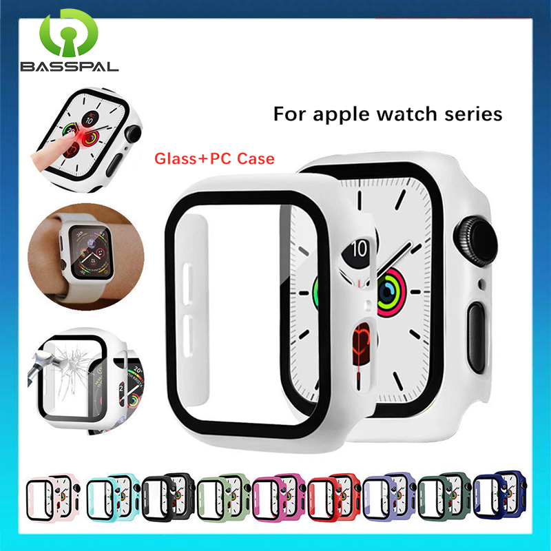 Kính cường lực + Ốp cho Apple Watch Dòng 8/7/6/5/4/SE 40mm 41mm 44mm 45mm miếng bảo vệ màn hình cho i Watch Ultra 49mm 42mm 38mm