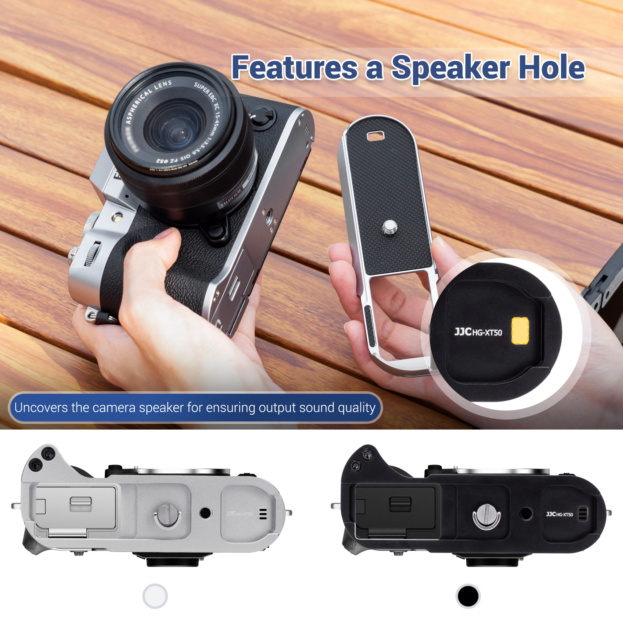 JJC Solid Metal Hand Grip L-Shape Handle for Fuji Fujifilm X-T50