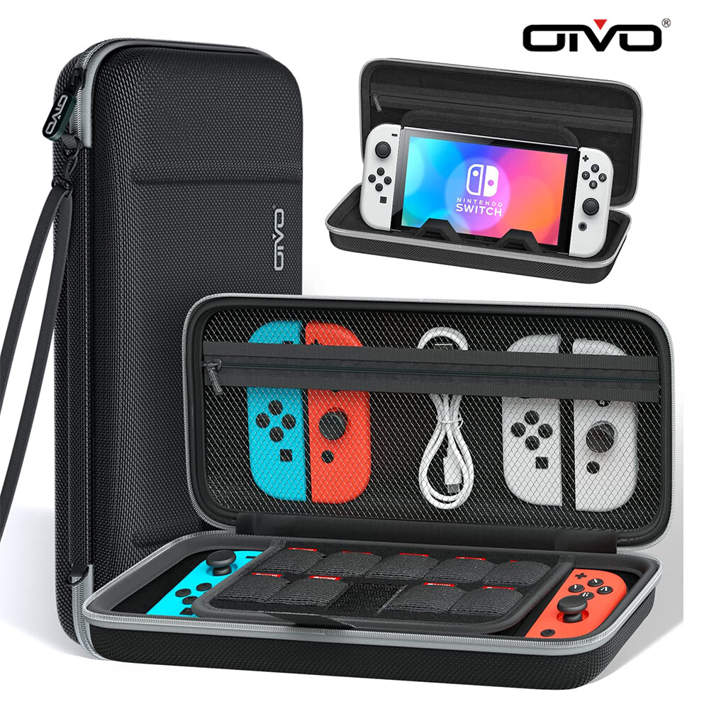Oivo chuyển đổi trường hợp mang cho bộ chuyển đổi Nintendo OLED phụ kiện, chuyển đổi Vỏ ốp bảo vệ với đứng, chuyển đổi du lịch nhỏ gọn túi với lưu trữ trò chơi cho Bộ chuyển đổi Nintendo/chuyển đổi OLED