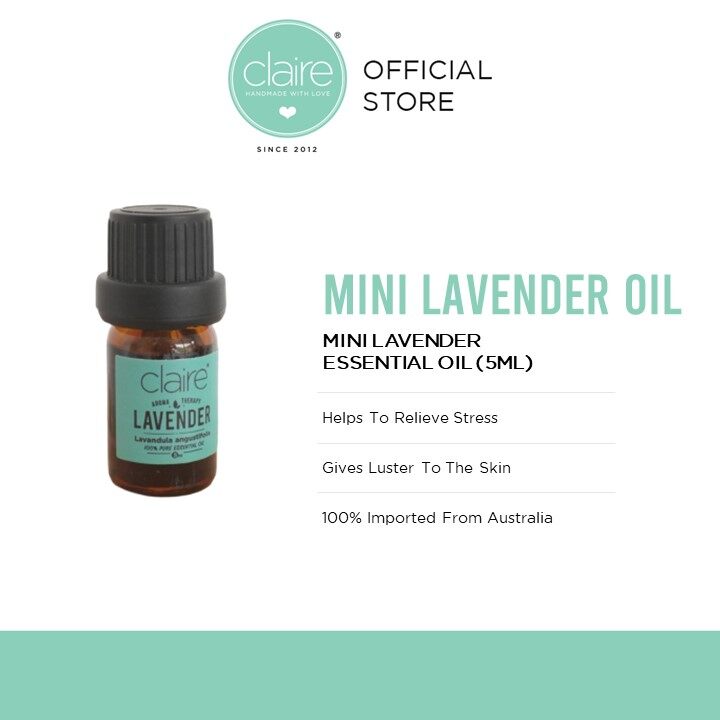 Claire Organics Mini Lavender Essential Oil (5ml) - Jenama Claire Organics Harga 28 Ringgit*Penghantaran Percuma