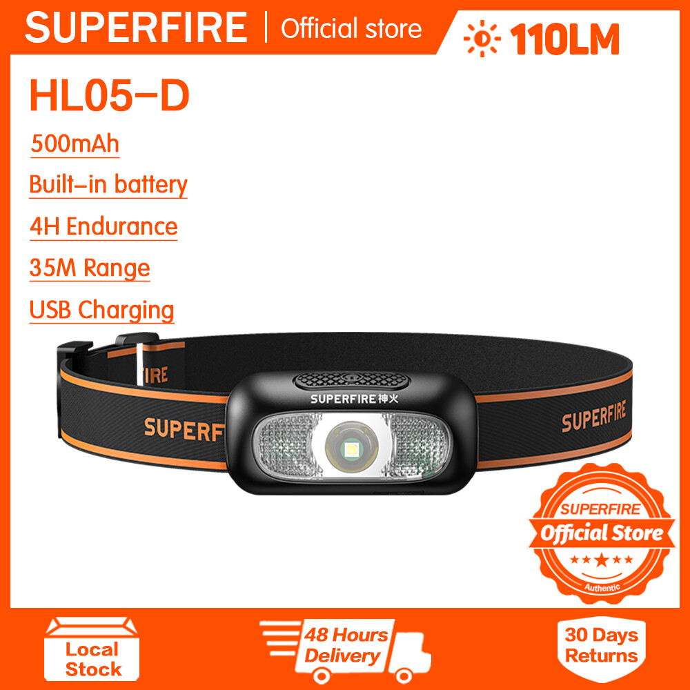 Superfire HL05-S/HL05-G/HL05-L/HL05-D cảm biến Đèn pha sạc di động đèn gắn đầu mini LED Trắng/Đỏ Ánh