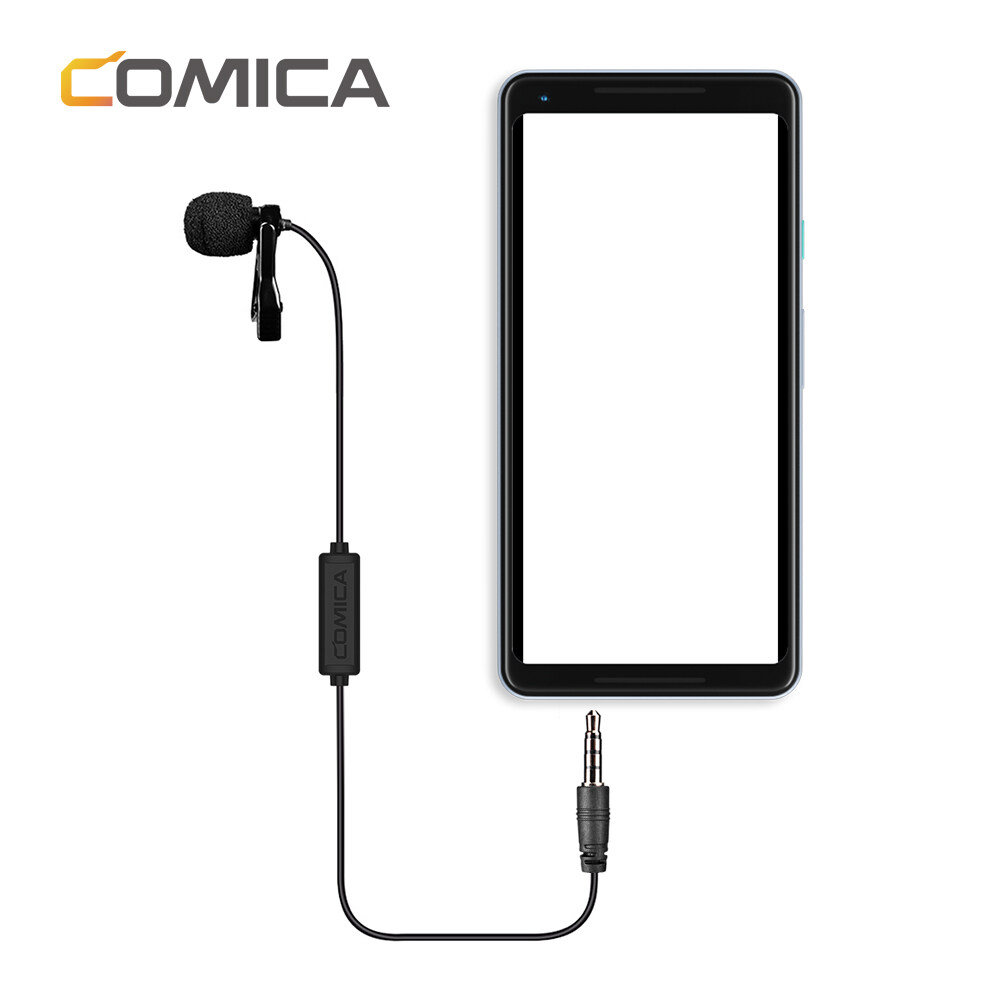 Comica CVM-V01SP(UC) Micro Dây chuyền Clip-on Omnidirectional Mic siêu che chắn cho điện thoại thông minh giao diện Type-C/lit, Chiều dài cáp 6M/4.5m/2.5m