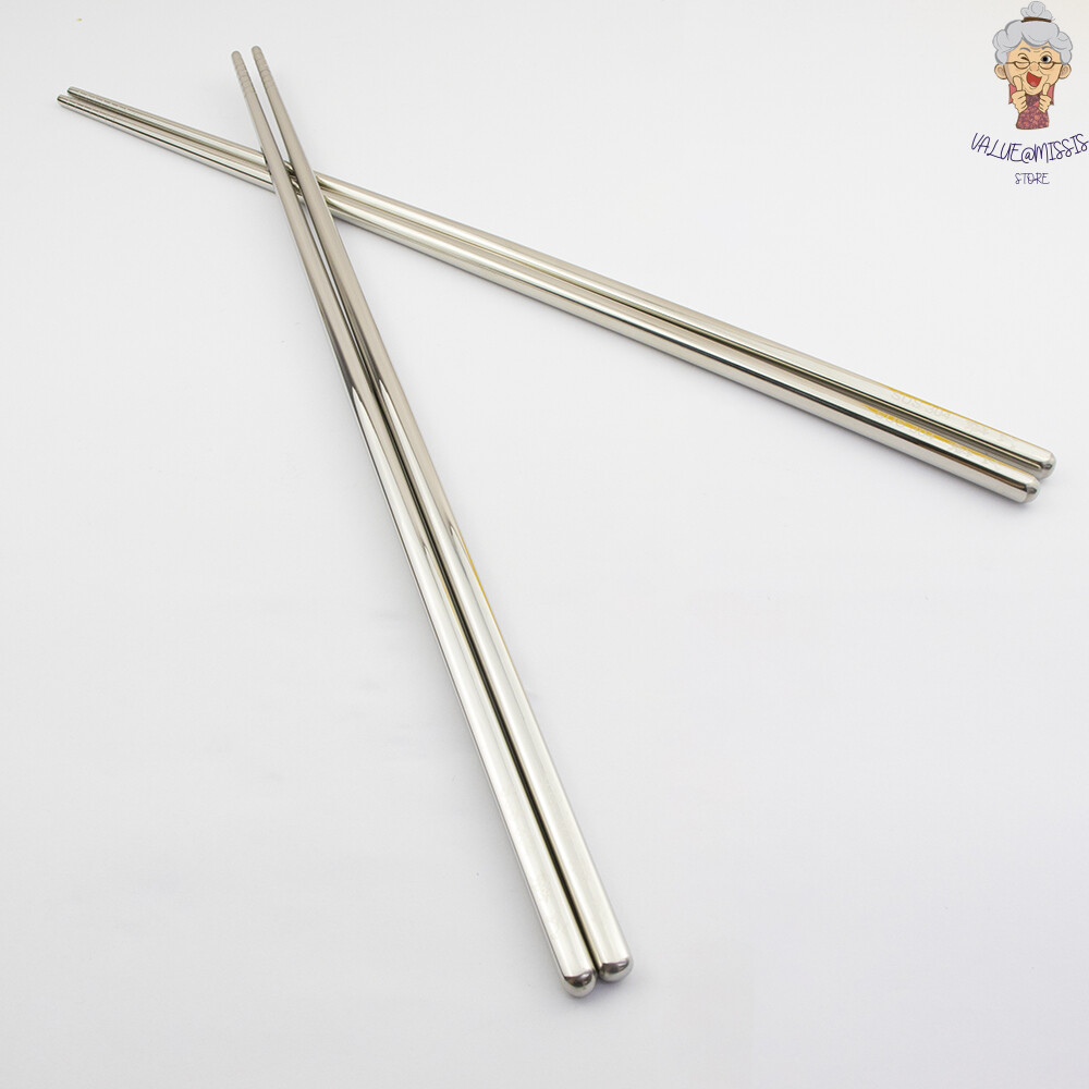 Gambar Stainless Steel SUS304 Long Silver Chopstick ???SUS304????? ( x 1 Pair )